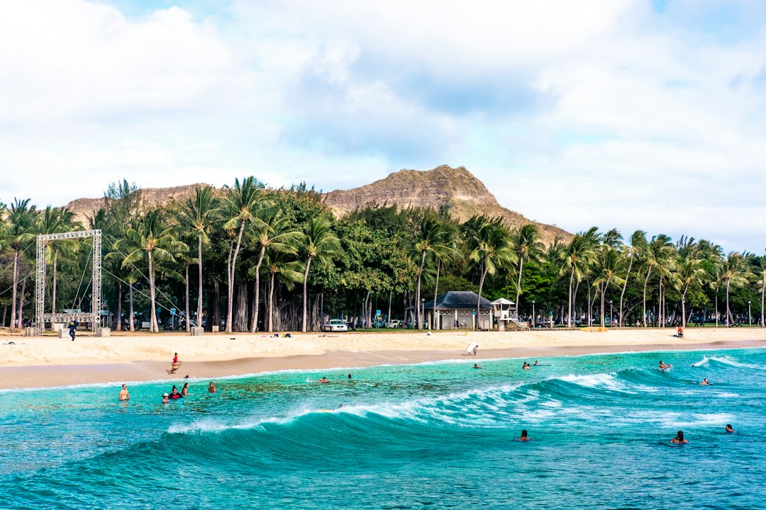 Boogie boarders at Kuhio Beach on Oahu