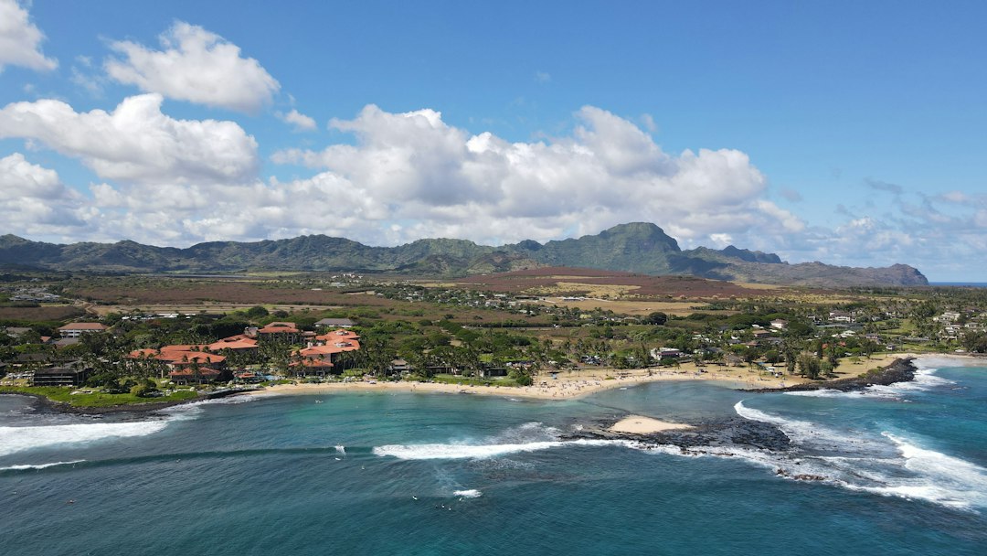 Poipu Beach viewed from the ocean