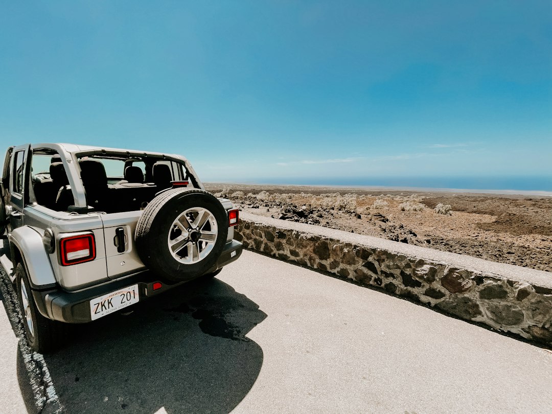 Vehicle beside the Hawaii coast