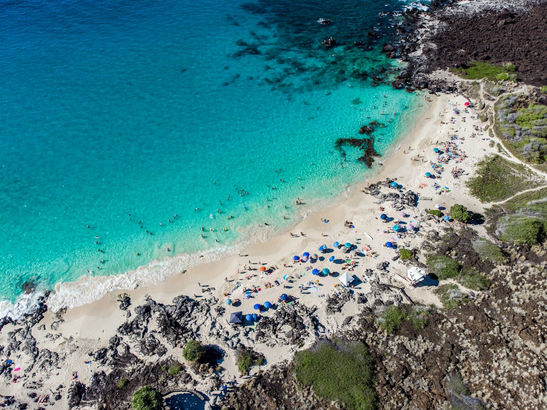White sand and blue water at Kua Bay